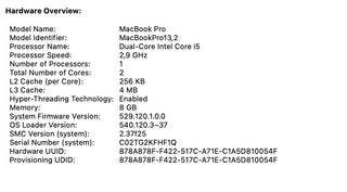 Apple MacBook Pro 2017 13-inch Core i5 512GB SSD Laptop Silver