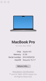 Apple MacBook Pro 2023 14-Inch M3 512GB SSD Space Gray Laptop
