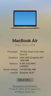Apple MacBook Air 2019 13-inch Core i5 256GB SSD Rose Gold Laptop