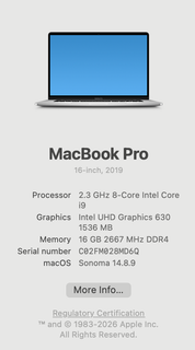 Apple MacBook Pro 2019 16-Inch Core i9 1TB SSD Laptop Silver
