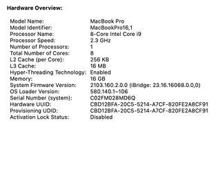 Apple MacBook Pro 2019 16-Inch Core i9 1TB SSD Laptop Silver
