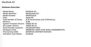 Apple MacBook Air 2020 13-inch M1 256GB SSD Rose Gold Laptop